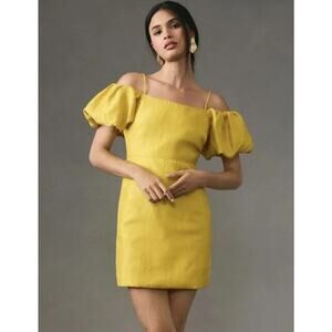 Anthropologie Let Me Be Slim Off-The-Shoulder Puff-Sleeve Dress Size Medium